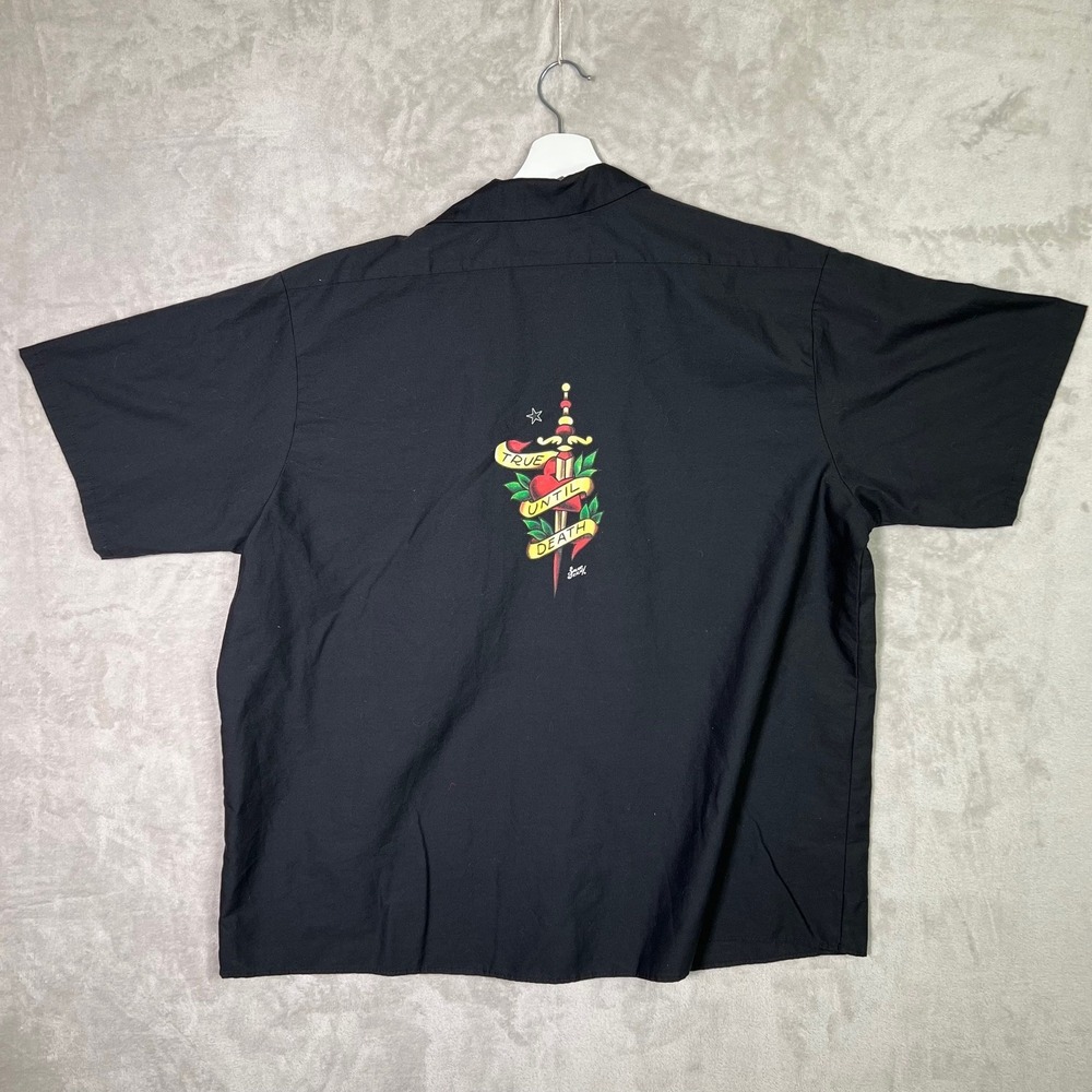 Sailor Jerry Red Kap Work Shirt Button Front True Until Death 3XL RARE